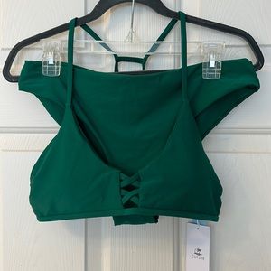 CUPSHE - two piece, NWT bathing suit. Size L, dark green.